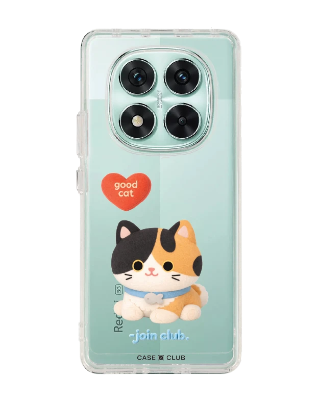 redmi note 14 pro clear case join the club heartful calico cat