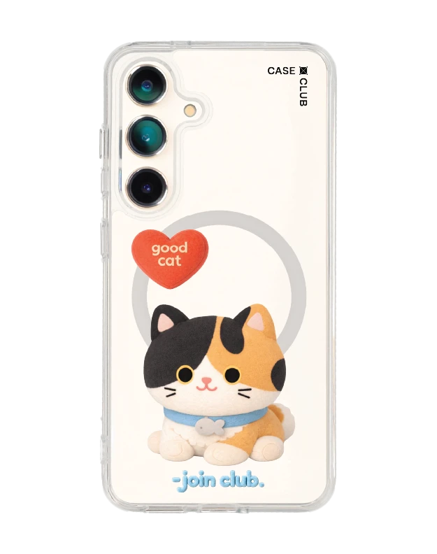 samsung galaxy s25 clear magsafe join the club heartful calico cat
