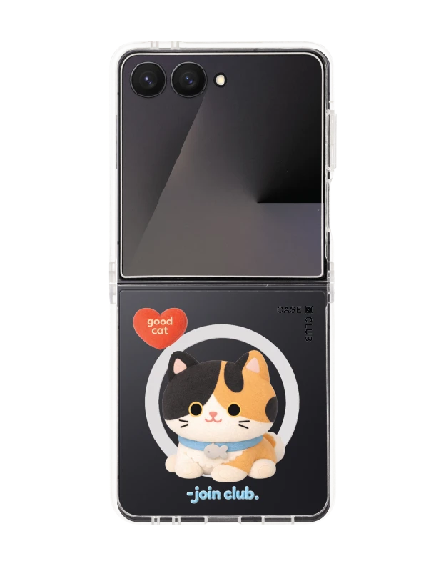 samsung galaxy z flip 7 clear magsafe join the club heartful calico cat