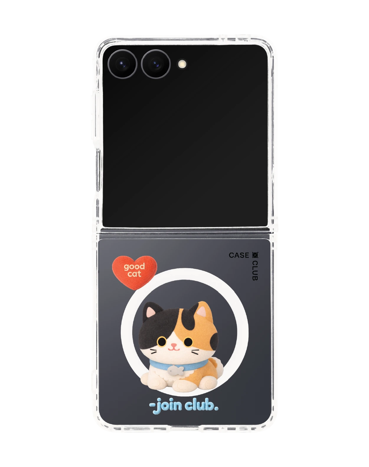 samsung galaxy z flip 8 clear magsafe join the club heartful calico cat