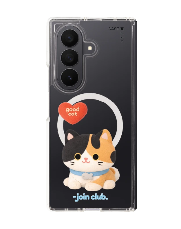 samsung galaxy z fold 7 clear magsafe join the club heartful calico cat