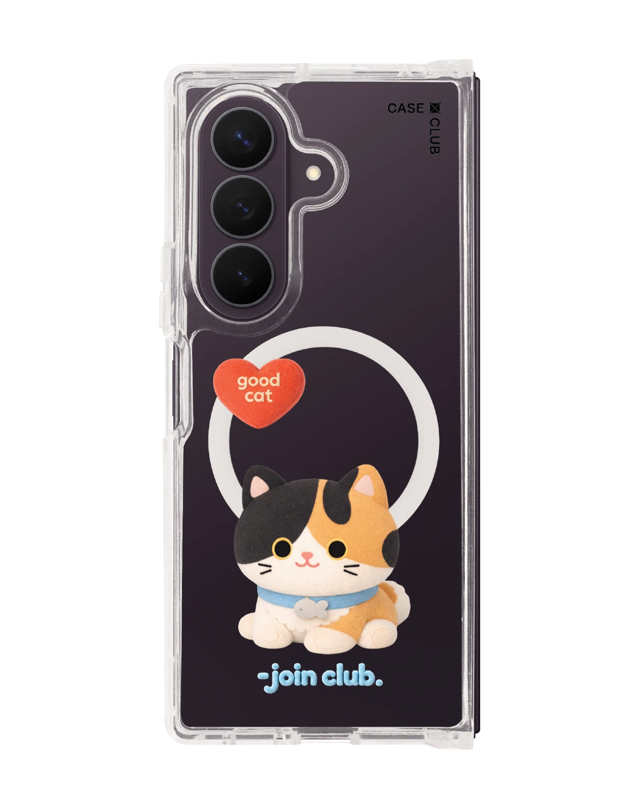 samsung galaxy z fold 8 ultra clear magsafe join the club heartful calico cat