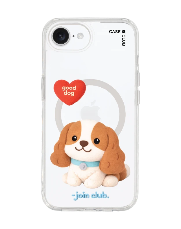 iphone 16e/17e clear case magsafe join the club heartful cavalier