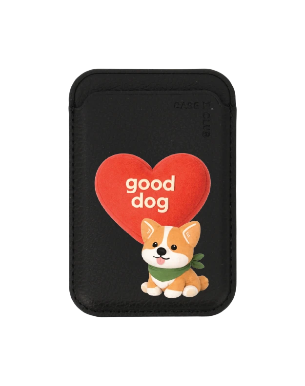 กระเป๋าใส่บัตร magsafe ดำ join the club heartful คอร์กี้