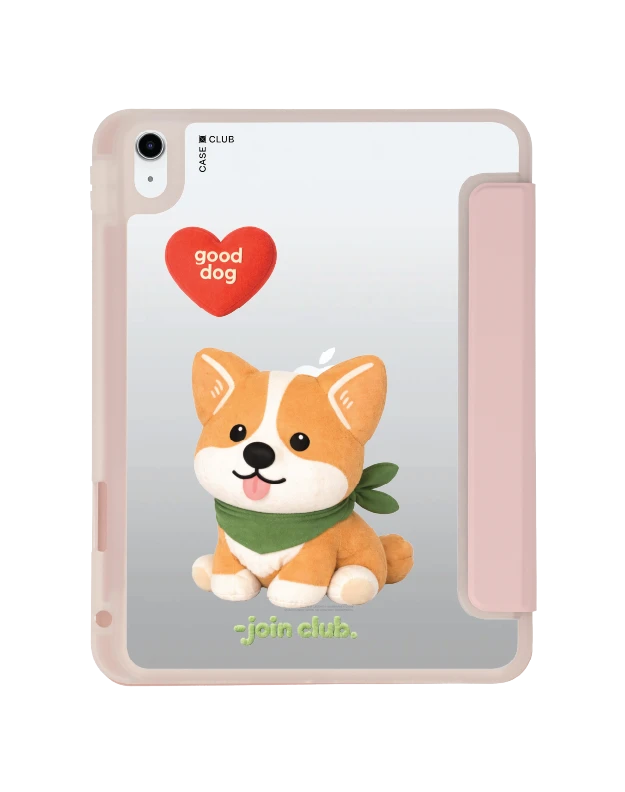 เคสใส ipad gen 10th/11th 2025 สีชมพู join the club heartful คอร์กี้