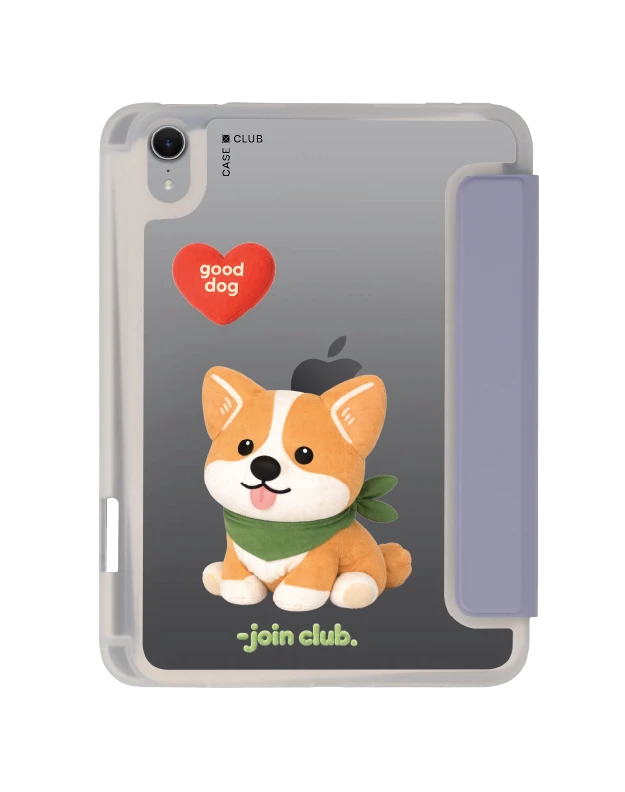 เคสใส ipad mini 7 สีม่วง join the club heartful คอร์กี้