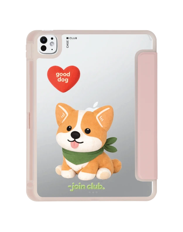 ipad pro 11" (2024) clear pink join the club heartful corgi