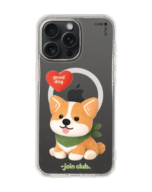 iphone 15 pro max clear magsafe join the club heartful corgi