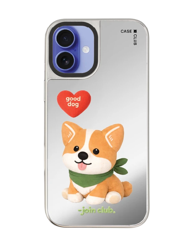 iphone 16 plus mirror case magsafe join the club heartful corgi