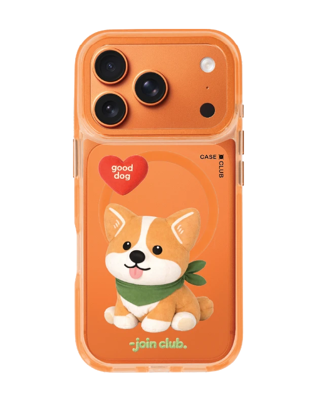 iphone 17 pro clear orange magsafe join the club heartful corgi