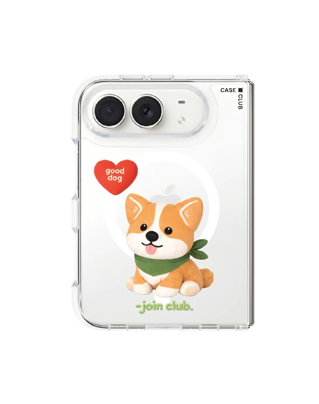 iphone duo clear magsafe join the club heartful corgi