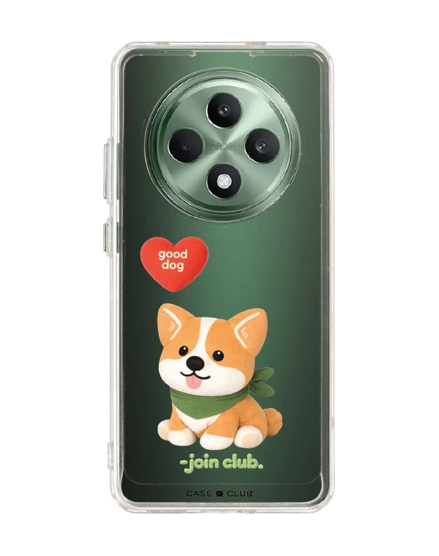 oppo reno 12f clear case join the club heartful corgi