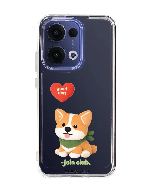oppo reno 13 clear case join the club heartful corgi