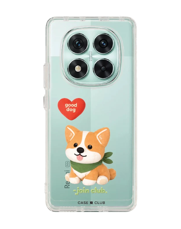 redmi note 14 pro clear case join the club heartful corgi