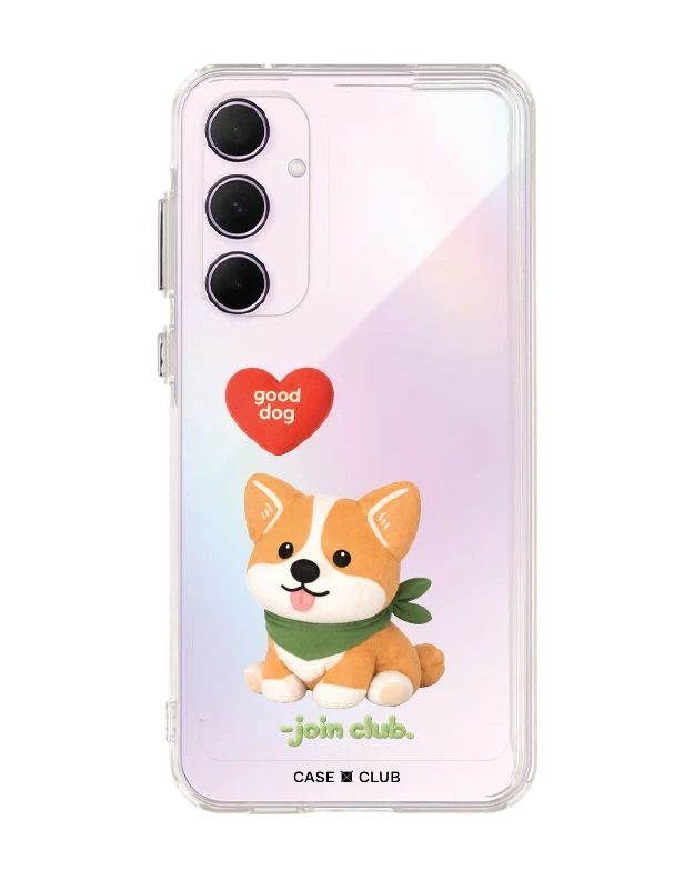 samsung galaxy a55 clear case join the club heartful corgi