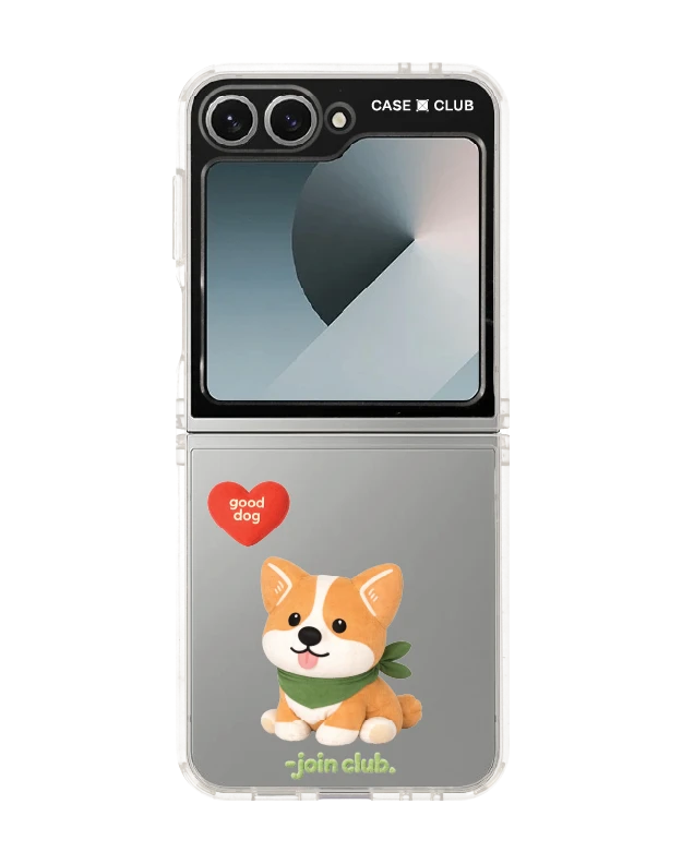 samsung galaxy z flip 6 clear case join the club heartful corgi
