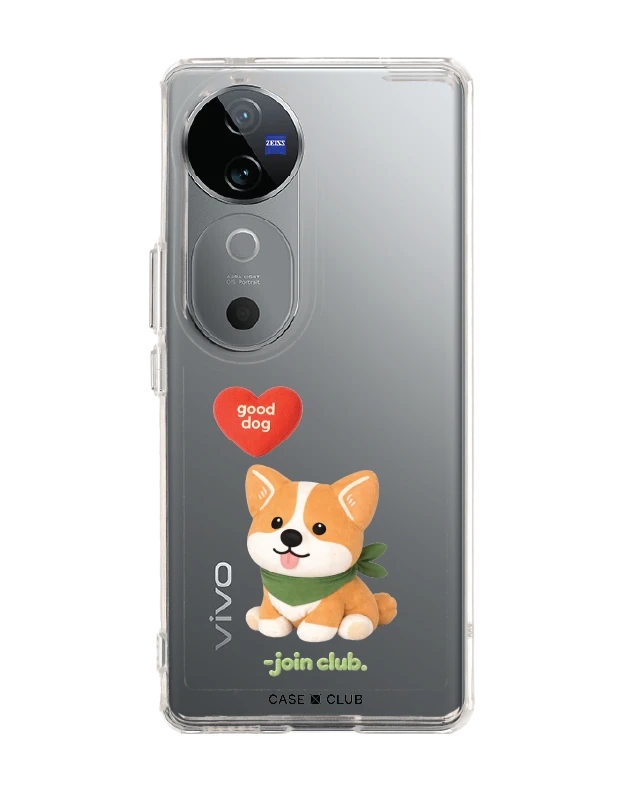 vivo v40 5g clear case join the club heartful corgi