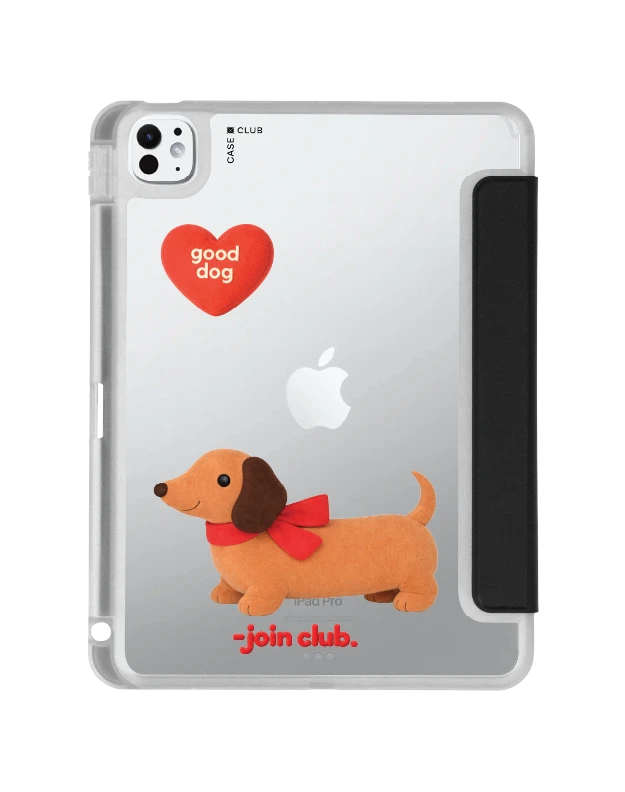 ipad pro 11" (2024) clear black join the club heartful dachshund