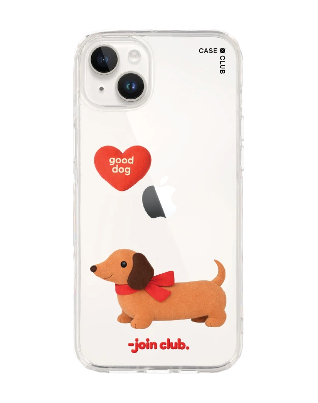 iphone 14 plus clear case join the club heartful dachshund