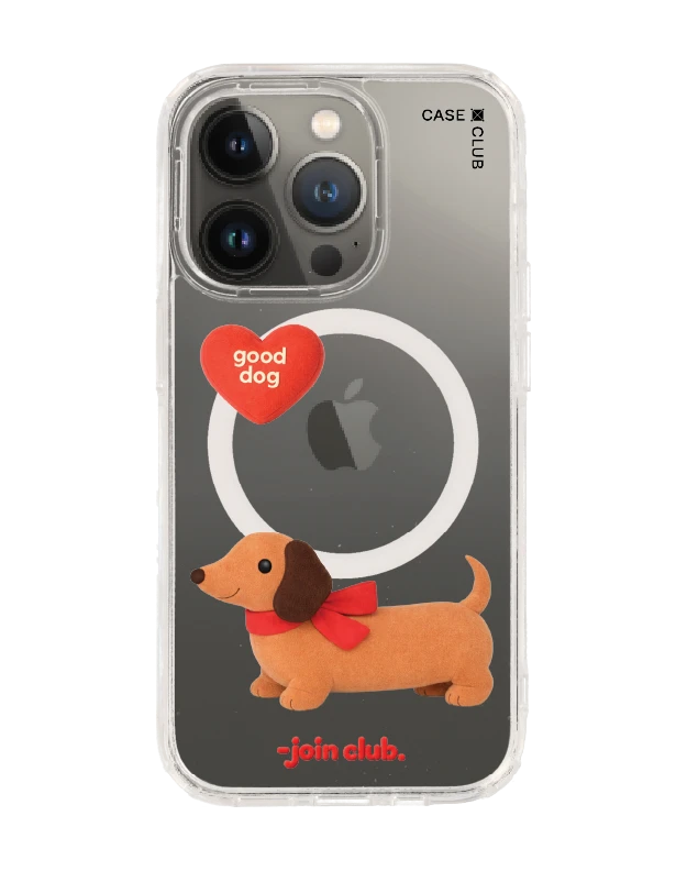 iphone 14 pro clear magsafe join the club heartful dachshund