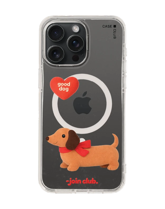 iphone 15 pro max clear magsafe join the club heartful dachshund