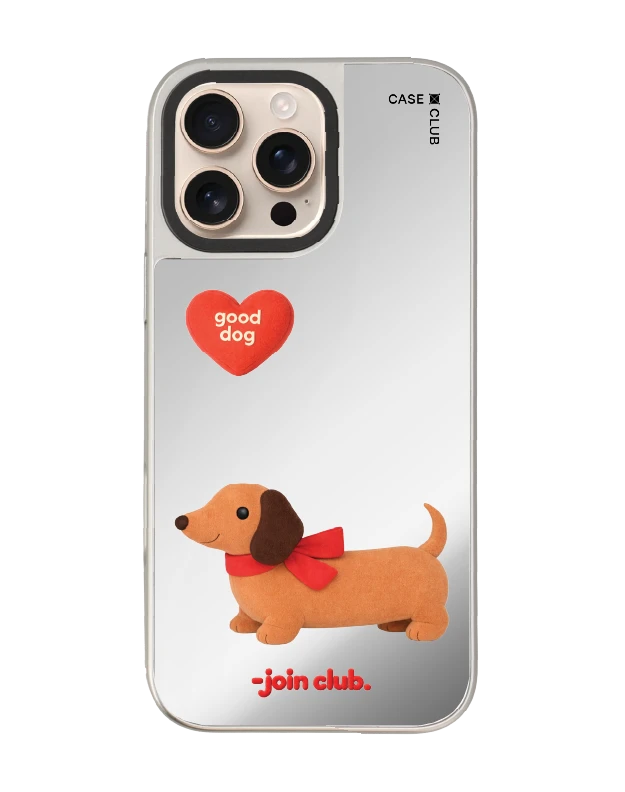 iphone 16 pro max mirror case magsafe join the club heartful dachshund