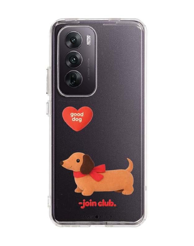 oppo reno 12 clear case join the club heartful dachshund