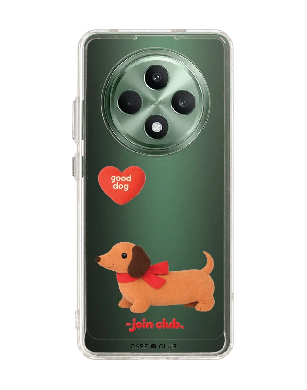 oppo reno 12f clear case join the club heartful dachshund