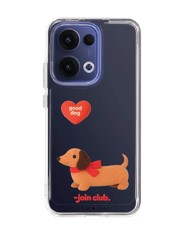 oppo reno 13 clear case join the club heartful dachshund