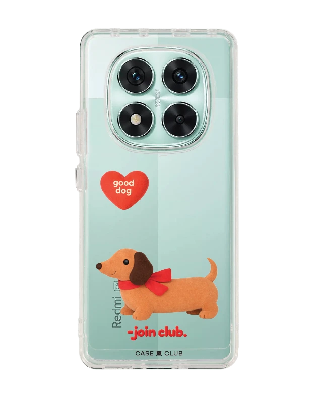 redmi note 14 pro clear case join the club heartful dachshund