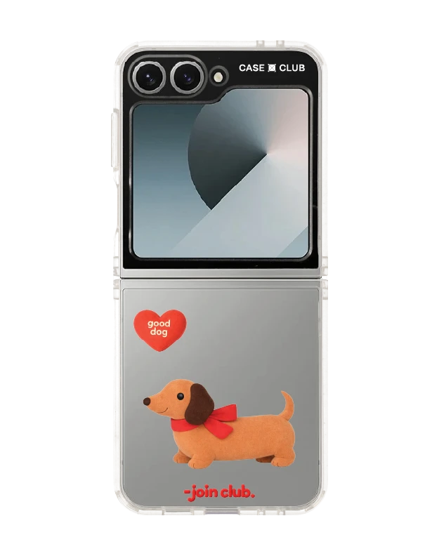 samsung galaxy z flip 6 clear case join the club heartful dachshund