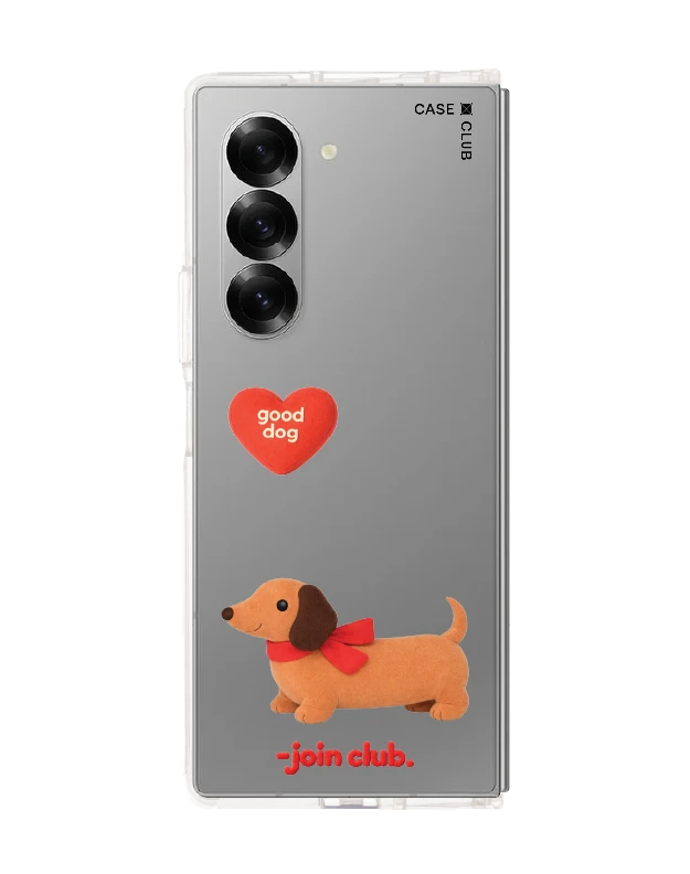 samsung galaxy z fold 6 clear case join the club heartful dachshund