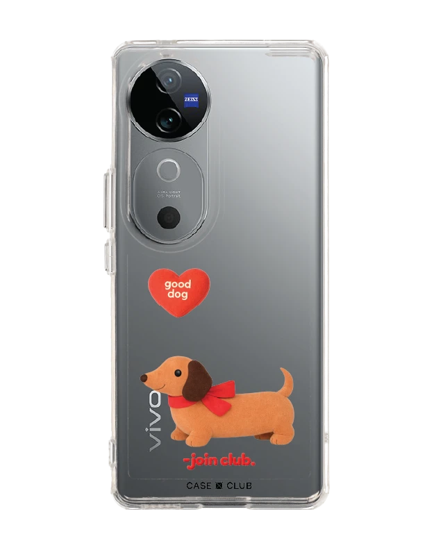 vivo v40 5g clear case join the club heartful dachshund