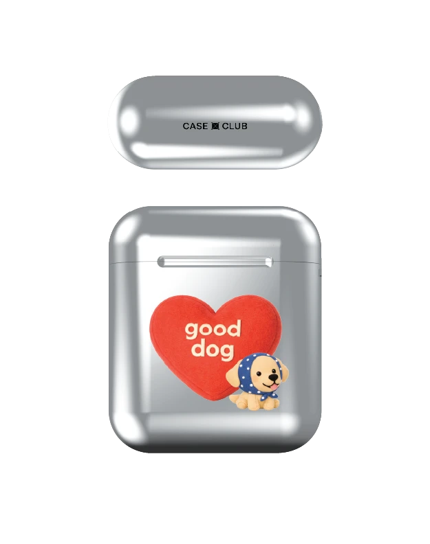 airpods (1/2 gen) silver case join the club heartful golden labrador retriever