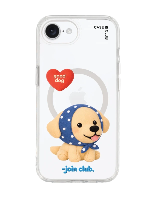 iphone 16e/17e clear case magsafe join the club heartful golden labrador retriever
