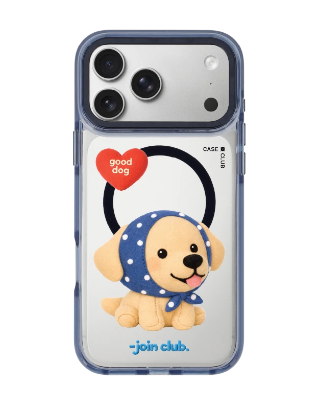 เคสใส iphone 17 pro max magsafe สีฟ้า jtc heartful โกลเด้นลาบราดอร์