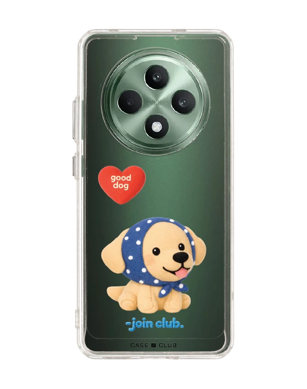 oppo reno 12f clear case join the club heartful golden labrador retriever