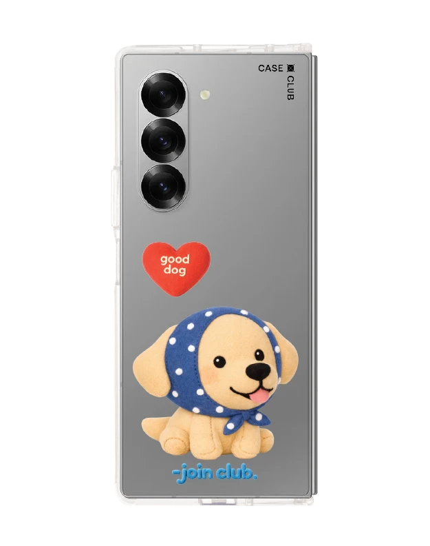 samsung galaxy z fold 6 clear case join the club heartful golden labrador retriever