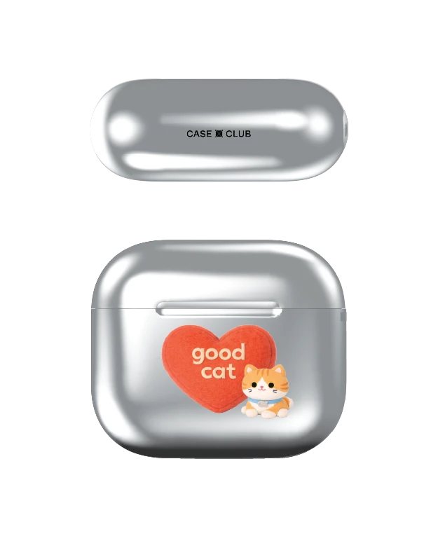 เคสสีเงิน airpods รุ่น 3 join the club heartful แมวส้ม