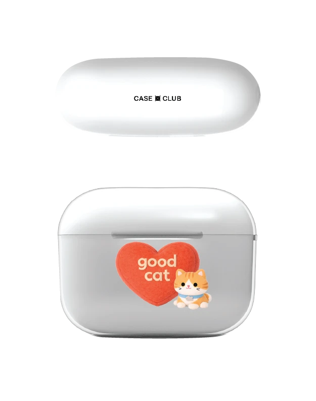 airpods pro 3 clear case join the club heartful orange cat