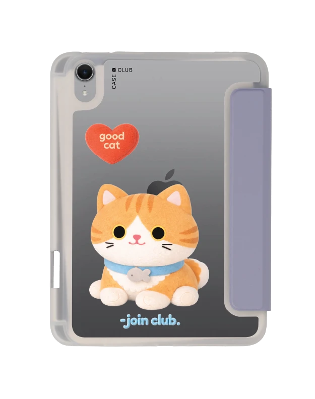 เคสใส ipad mini 7 สีม่วง join the club heartful แมวส้ม
