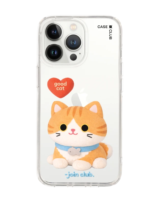 iphone 13 pro clear case join the club heartful orange cat