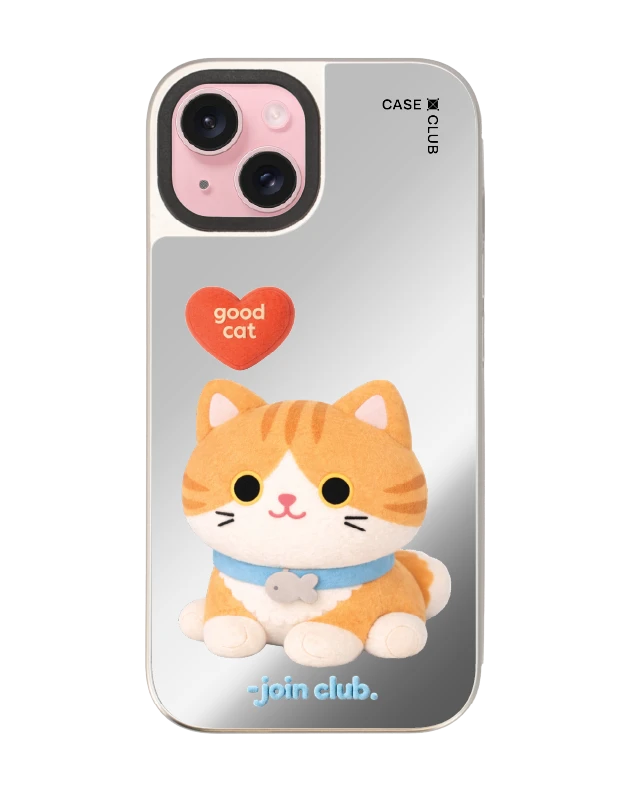iphone 15 mirror magsafe join the club heartful orange cat