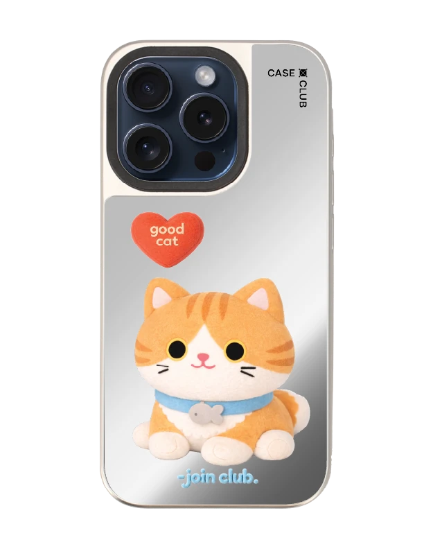 iphone 15 pro mirror magsafe join the club heartful orange cat