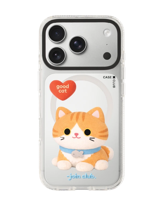 iphone 17 pro clear case magsafe shield join the club heartful orange cat