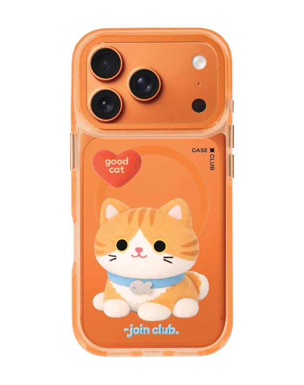 iphone 17 pro clear orange magsafe join the club heartful orange cat