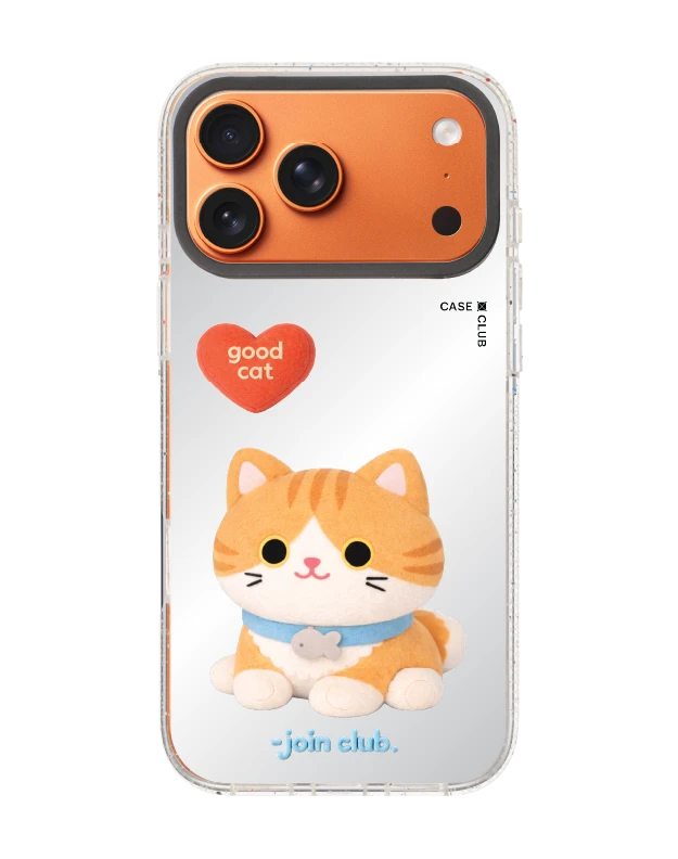 iphone 17 pro max clear mirror magsafe join the club heartful orange cat