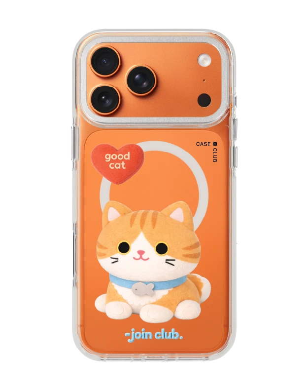 เคสใส iphone 17 pro max magsafe สีขาว join the club heartful แมวส้ม