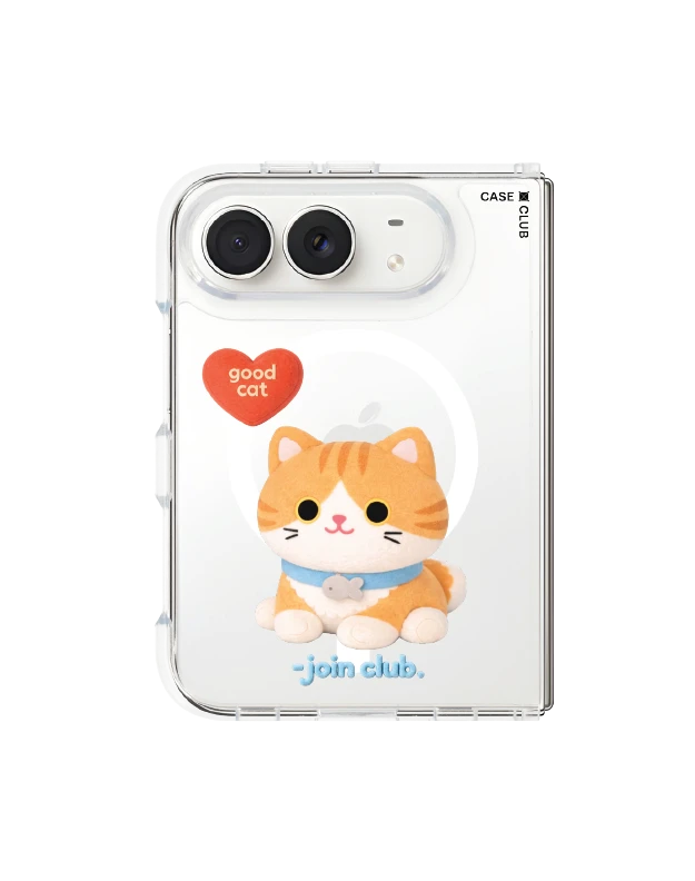 iphone duo clear magsafe join the club heartful orange cat