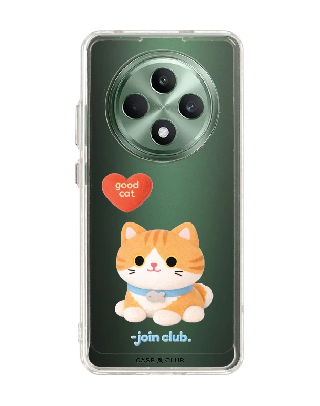 oppo reno 12f clear case join the club heartful orange cat